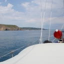 Sailing along Crozon peninsula.