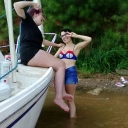 My daughters, Arielle and Farrah being silly as usual...
