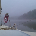 A foggy morning on Little River.