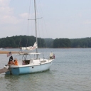 Headed out on the Mac 22 with Arielle and Izzy
