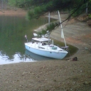 The Mac22 beached at Gateway Park.