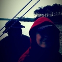 Winter evening sail near Goose Island