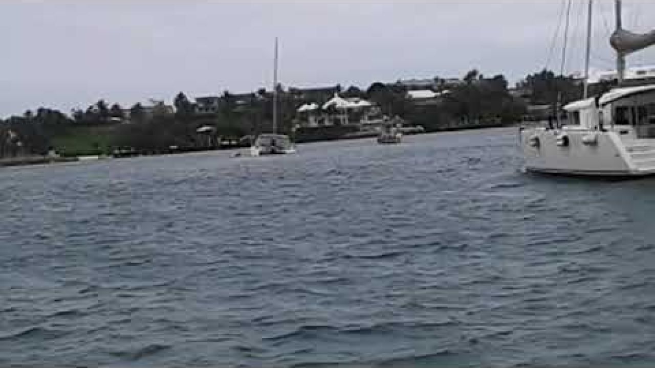 Catamaran taking on water in Nassau