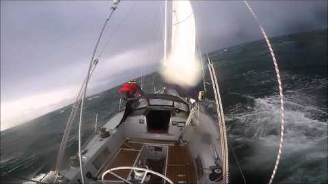 Extreme Sailing Conditions, Huge Waves, Stormy Weather!